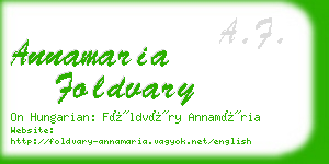 annamaria foldvary business card